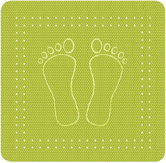 Kleine Wolke Foot Antiderapant pentru duș cu ventuze Verde 55x55εκ.
