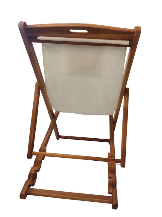 Deckchairs 235 Wooden with Beige Fabric 67x93x93cm