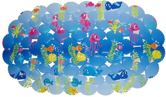 Chios Hellas 50067 Rutschfeste Badematte mit Saugnäpfen Clamshell 68x40εκ.