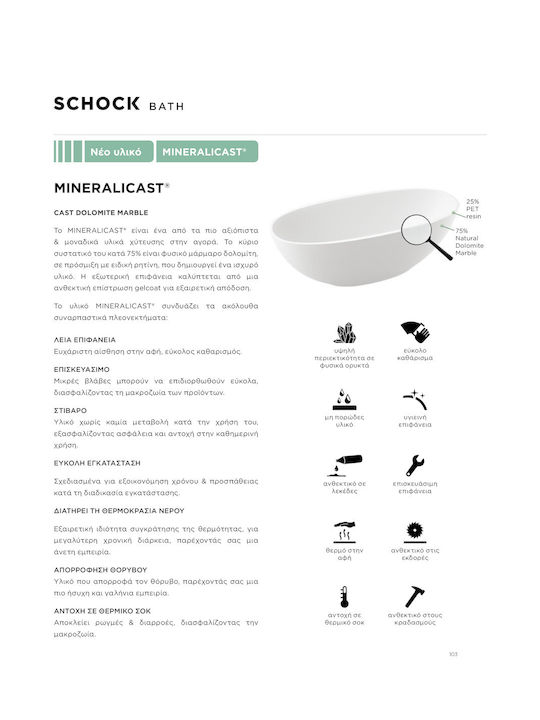 Schock Cadă de baie cu montaj liber Acrilic cu hidromasaj 160x70cm