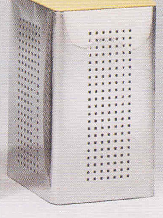 Metallic Laundry Basket 35lt with Cap 35x35x58cm Silver