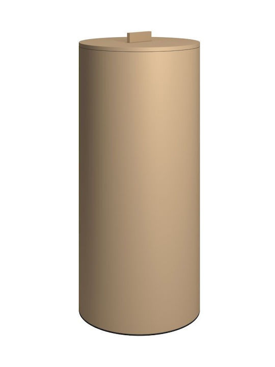 Pam & Co Καλάθι Απλύτων Μεταλλικό 30lt με Καπάκι 25x25x60cm Μπεζ