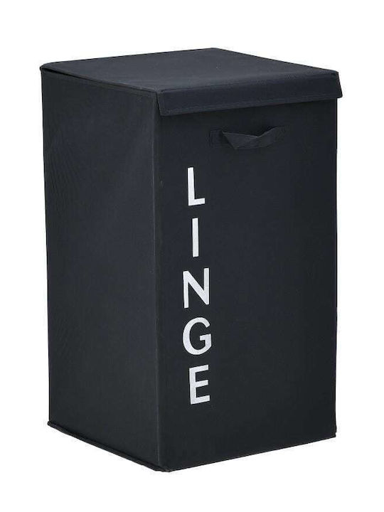 Click 6-65-508-0030 6-65-508-0030 Fabric Collapsible Laundry Basket with Cap 36x36x63cm Black