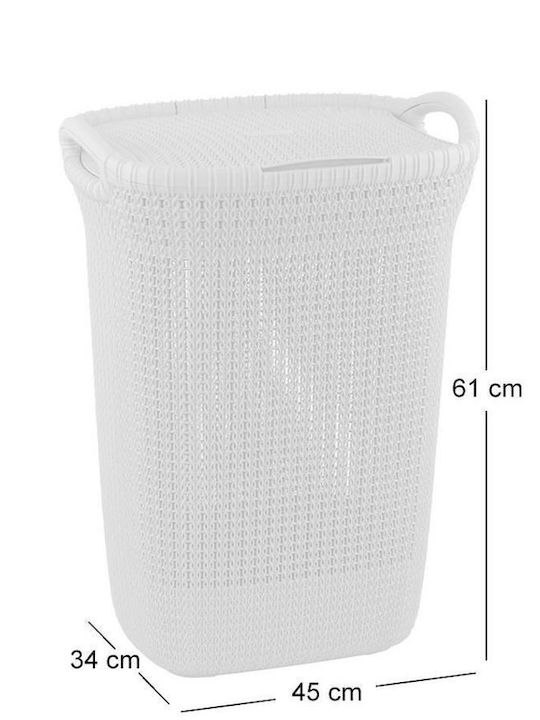 Curver Knit Кошница За Пране Пластмасова 57л С Капак 45x34x61см Бежова