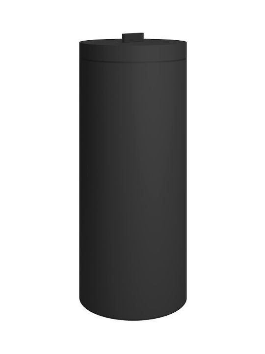 Pam & Co Καλάθι Απλύτων Μεταλλικό 30lt με Καπάκι 25x60x60cm Μαύρο