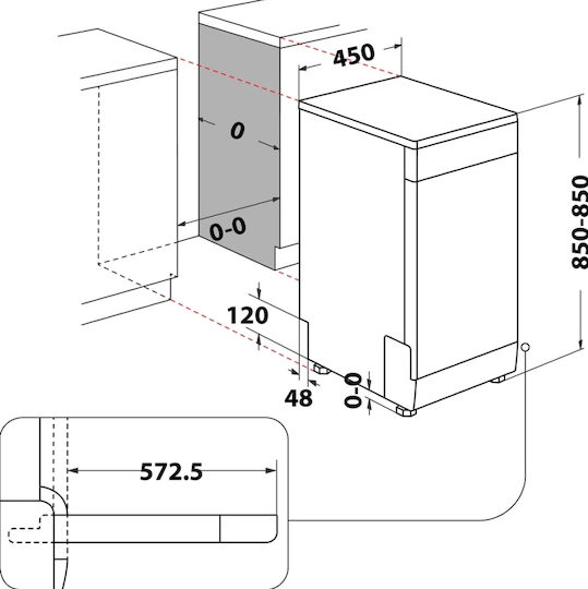 Indesit Ελεύθερο Πλυντήριο Πιάτων για 10 Σερβίτσια Aqua Stop Π45xY85εκ. Inox
