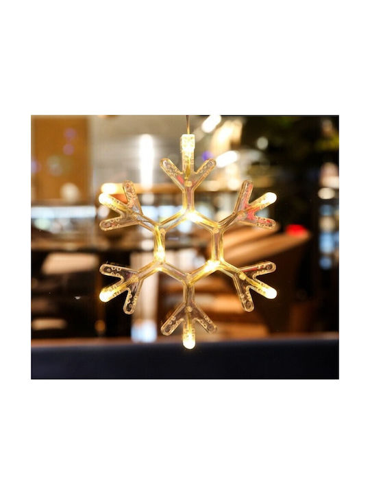 Ornament suspendat Fulgi de zăpadă De sticlă Alb cu lumină LED 19x19buc