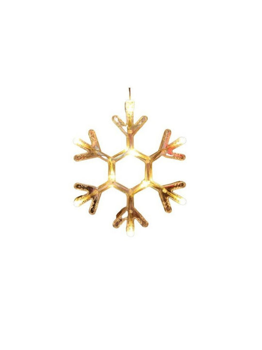 Ornament suspendat Fulgi de zăpadă De sticlă Alb cu lumină LED 19x19buc