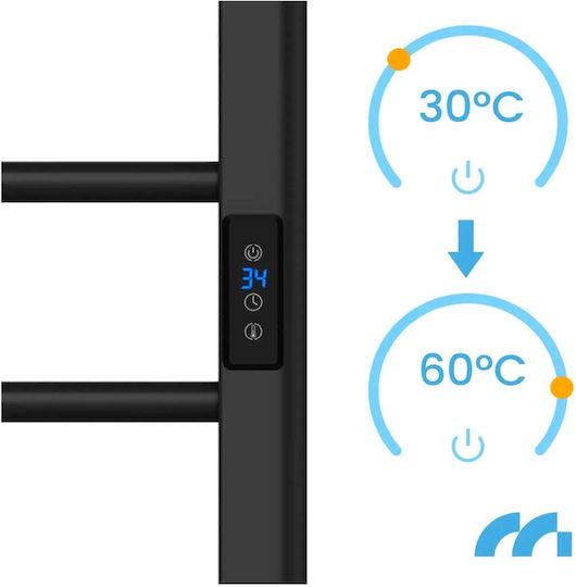MalTec Elektrische Handtuchheizkörper 200W 80,5x50cm Schwarze