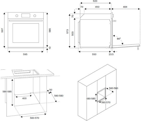 Bertazzoni Εντοιχιζόμενο Σετ Οικιακών Συσκευών