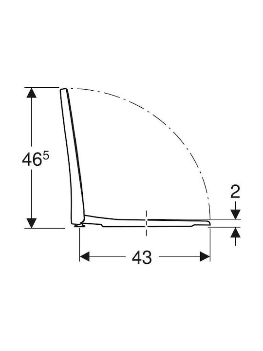 Geberit Icon Καπάκι Λεκάνης Slim Soft Close Πλαστικό 45x36.5cm Λευκό
