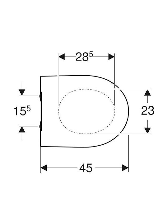 Geberit Icon Καπάκι Λεκάνης Slim Soft Close Πλαστικό 45x36.5cm Λευκό