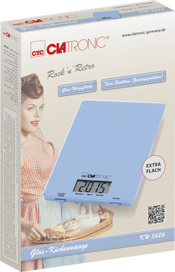 Clatronic Ψηφιακή Ζυγαριά Κουζίνας έως 0.49kg Μπλε