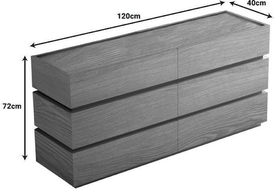 Comoda pentru Dormitor Sonlen Oak 120x40x72buc