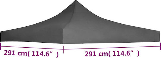 vidaXL Square Cover for Kiosk Gray with PVC Coating 3x3m