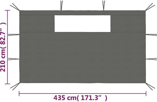 vidaXL Laterale pentru chioșc cu ferestre 2buc antracit Lateral pentru chioșc Gri cu acoperire PVC 2.1x4.5m