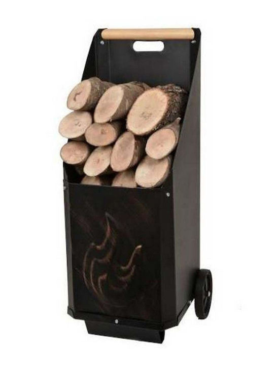 03762 Металик Дървени Товарни Колички 45x55x90см Black with bronze accents