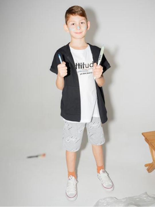 Kids' Set with Shorts & Outerwear Summer 3pcs Black