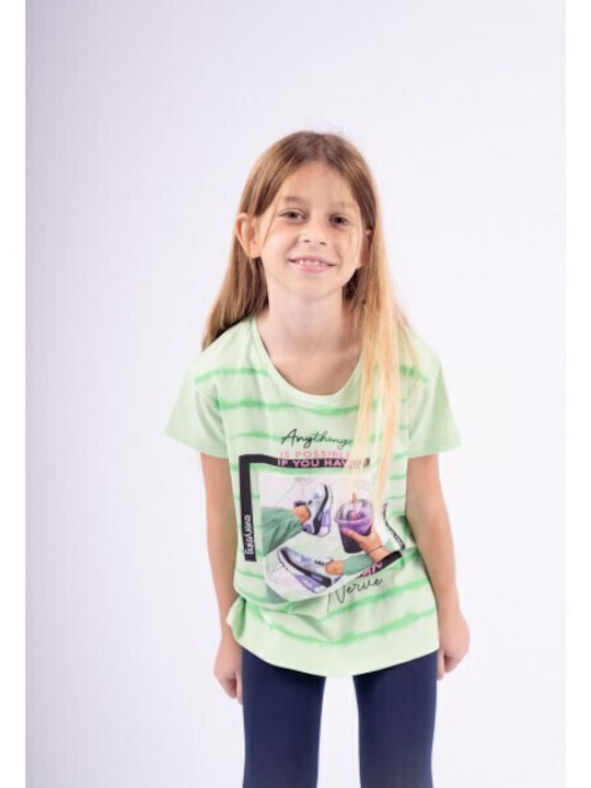 Kinder-Set mit Leggings Sommer 2Stück Mint Bluse