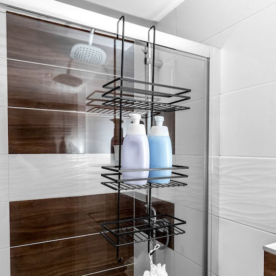Vilde Wall Mounted Bathroom Shelf Metallic 25x20x78.5cm Black