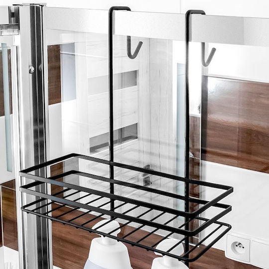 Vilde Wall Mounted Bathroom Shelf Metallic 25x20x78.5cm Black