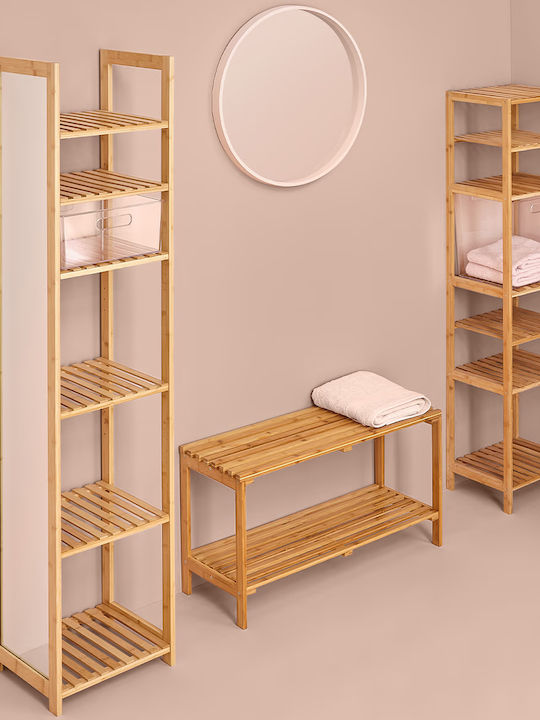 Atmosphera Επιδαπέδια Ραφιέρα Μπάνιου Bamboo με 2 Ράφια 78x32x45.5cm