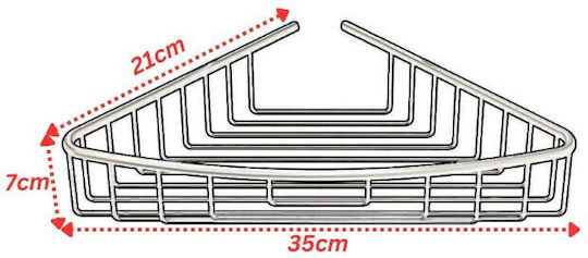 Primanova Corner Wall Mounted Bathroom Shelf Metallic 35.5x21x7cm Black