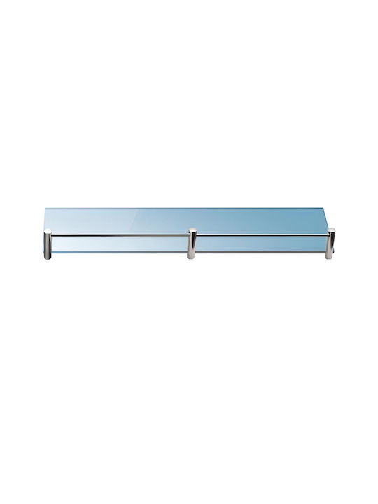 Karag Mensole Wall Mounted Glass Bathroom Shelf 50x11x4cm Silver