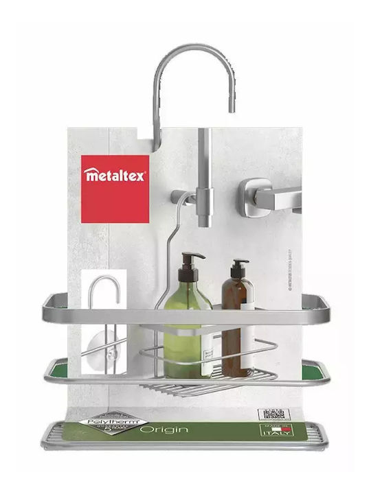 Metaltex Επιτοίχια Ραφιέρα Μπάνιου Μεταλλική 20x12x29cm