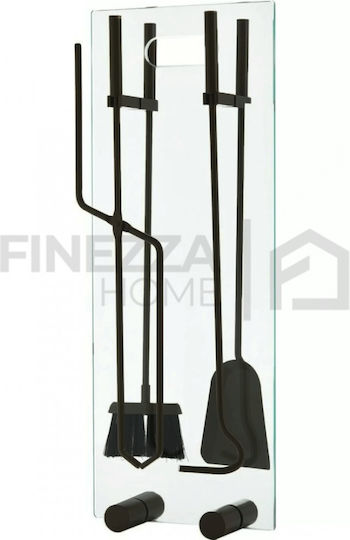 Zogometal Fireplace Tool Set with Stand Holder Black