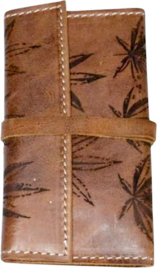 Gk Shoes Lederne Tabaktasche mit Verschluss 10x16.5cm tobacco brown
