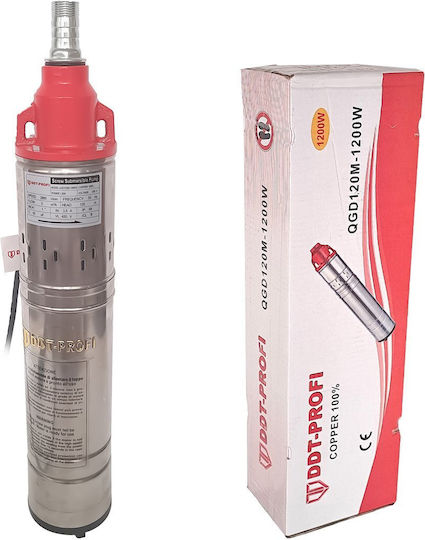 Pompa submersibilă 100% bobinaj cupru Ddt-profi Qgd120-1.2 1,2 kW oțel inoxidabil + fontă 3 m³/h 120 m