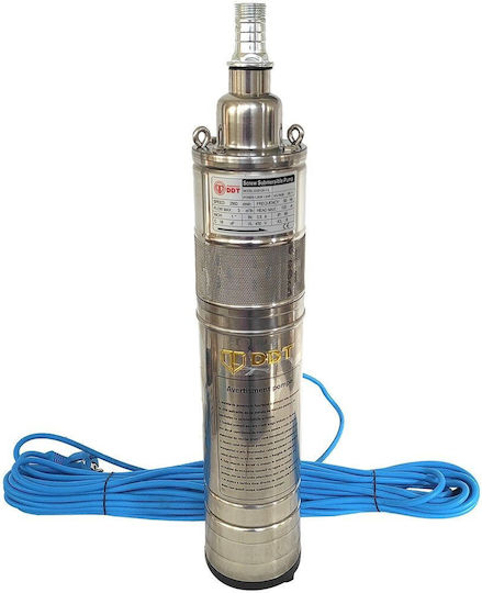 Pompa submersibilă Ddt Qgd120 completă din oțel inoxidabil, șuruburi din oțel inoxidabil, filtru de protecție, cablu de 20 m, 120 m, 3 m³/h
