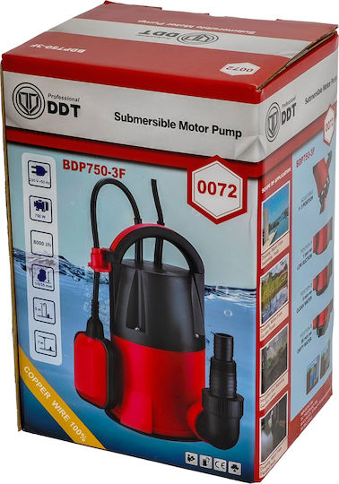 Pompa submersibilă pentru apă curată și murdară Ddt Bdp750-3f 3-în-1 750W