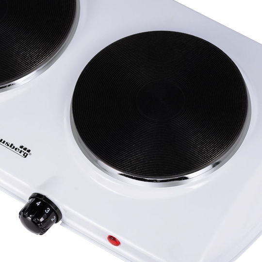 Hausberg Enamel Countertop Double Burner White
