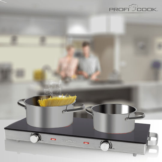 Profi Cook PC-DKP 1211 Countertop Burner Keramik Double Schwarz