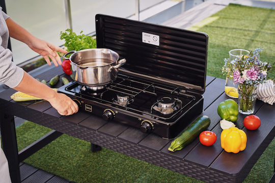 Stella Liquid Gas Countertop Triple Burner Black