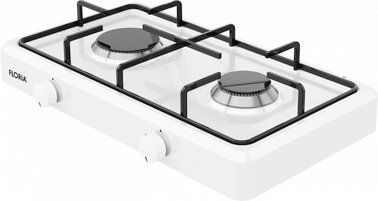 Zilan Liquid Gas Countertop Double Burner White
