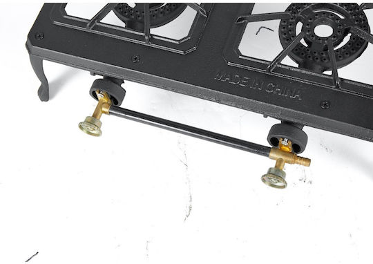 Proton Liquid Gas Countertop Double Burner Black