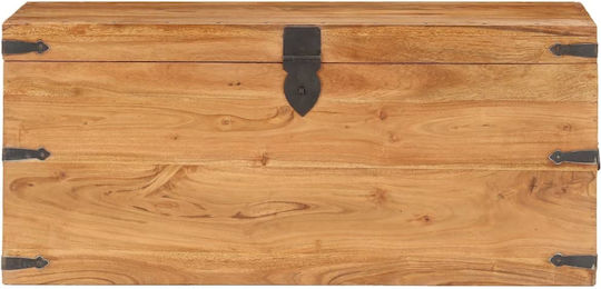 vidaXL Wooden Decorative Trunk Beige 90x40x40cm