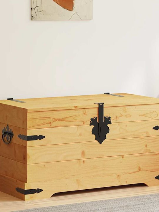 vidaXL Διακοσμητικό Μπαούλο Ξύλινο Μπεζ 91x49.5x47εκ.
