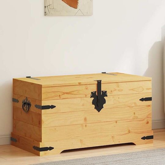 vidaXL Dekorative Truhe Hölzernes Beige 91x49.5x47cm
