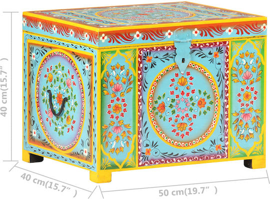 vidaXL Wooden Decorative Trunk Multicolour 50x40x40cm
