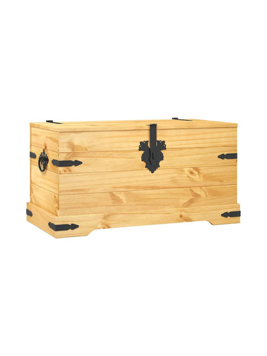 vidaXL Διακοσμητικό Μπαούλο Ξύλινο Μπεζ 91x49.5x47εκ.