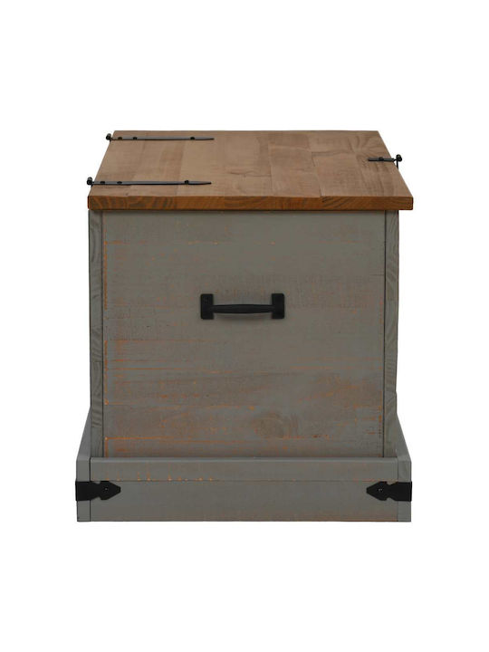 vidaXL Декоративна куфар Дърво Сив 91x48x47бр
