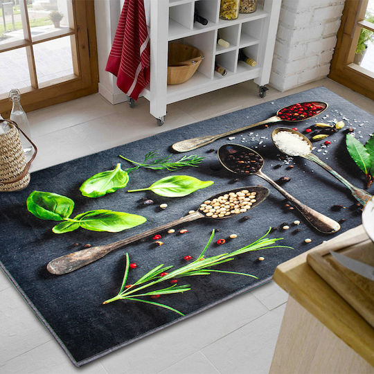 Dimcol Spices 245 Kitchen Mat Runner with Anti-slip Underlay Gray 80x200εκ.