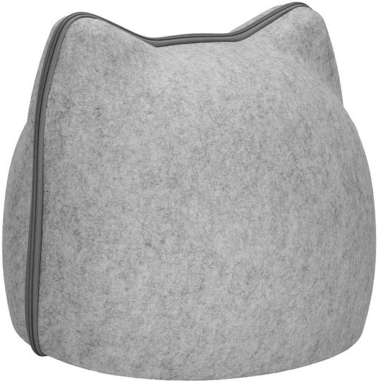 Cat Dog Bed Soft Fluffy Non-slip Detachable Pillow 38x36x36 Cm Gray