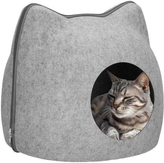 Cat Dog Bed Soft Fluffy Non-slip Detachable Pillow 38x36x36 Cm Gray