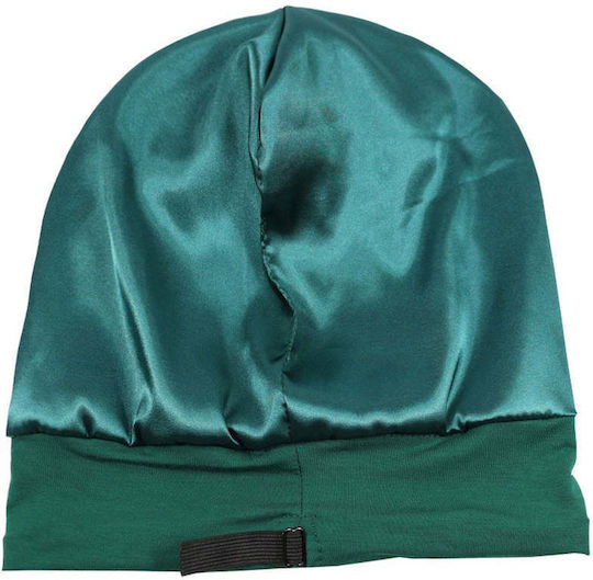 Satin Lined Sleep Cap Hair Protection Emerald Green