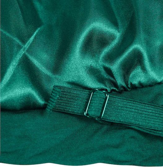 Satin Lined Sleep Cap Hair Protection Emerald Green